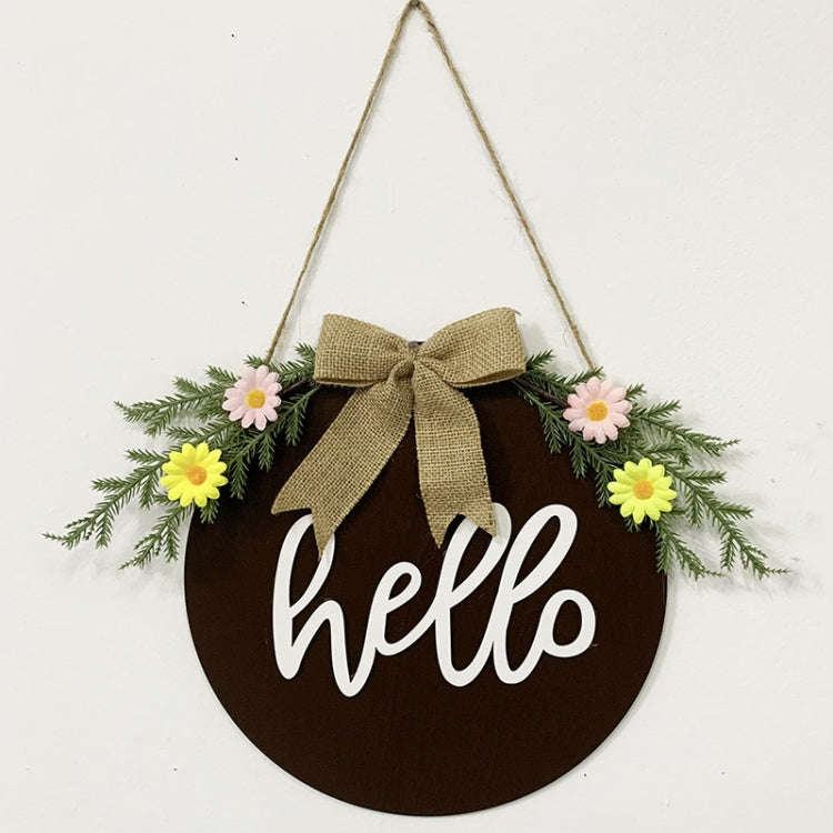 Home Decorations Easter Wreath Shooting Props Wreath Door Hanging, Brown Hello, Whiteboard Black ...