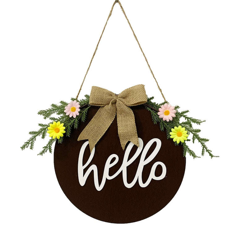 Home Decorations Easter Wreath Shooting Props Wreath Door Hanging, Brown Hello, Whiteboard Black ...
