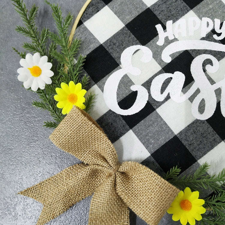 Home Decorations Easter Wreath Shooting Props Wreath Door Hanging, Brown Hello, Whiteboard Black ...