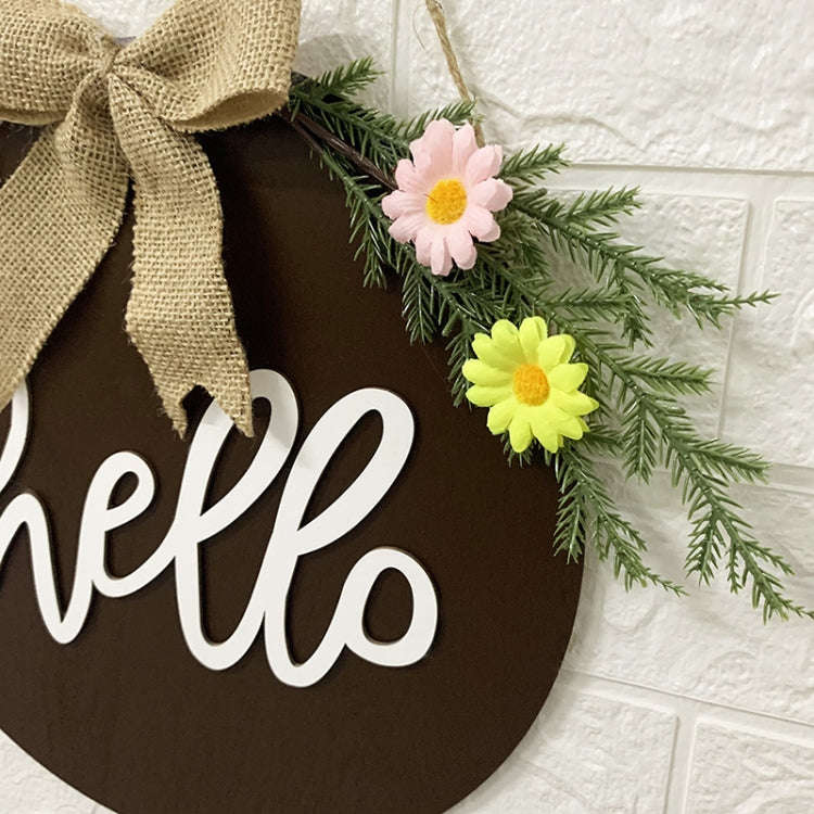 Home Decorations Easter Wreath Shooting Props Wreath Door Hanging, Brown Hello, Whiteboard Black ...