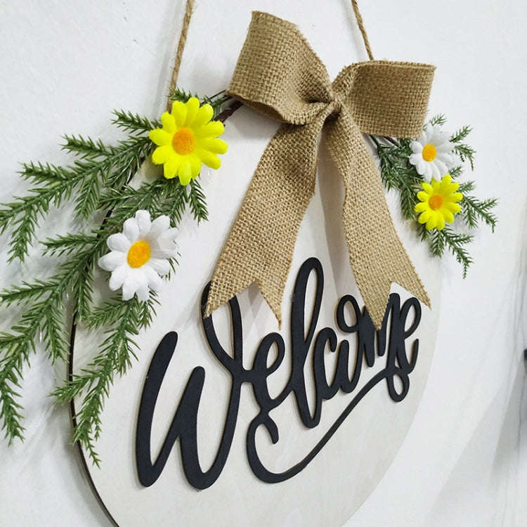 Home Decorations Easter Wreath Shooting Props Wreath Door Hanging, Brown Hello, Whiteboard Black ...
