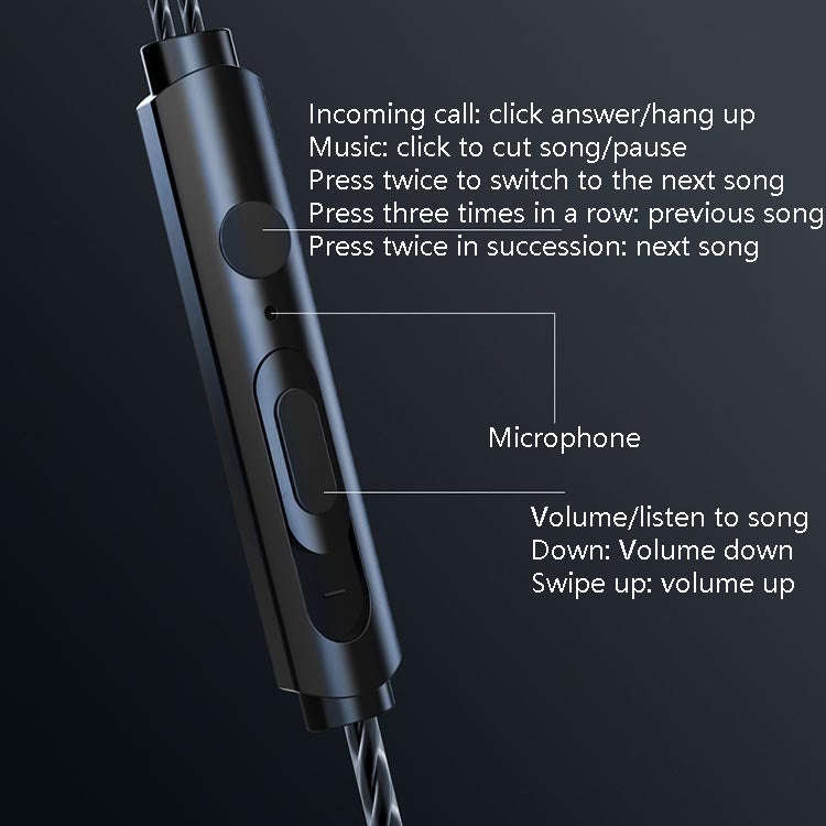 F12 Elbow Earbud Headset Wire Control With Wheat Mobile Phone Headset, 3.5mm Jack (Black)