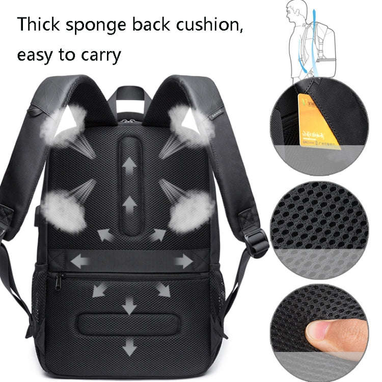 BANGE BG-1921 College Student Schoolbag Waterproof Business Computer Backpack with External USB C...
