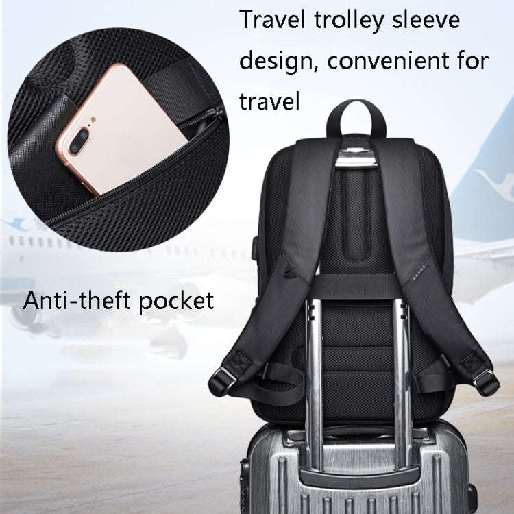 BANGE BG-1921 College Student Schoolbag Waterproof Business Computer Backpack with External USB C...