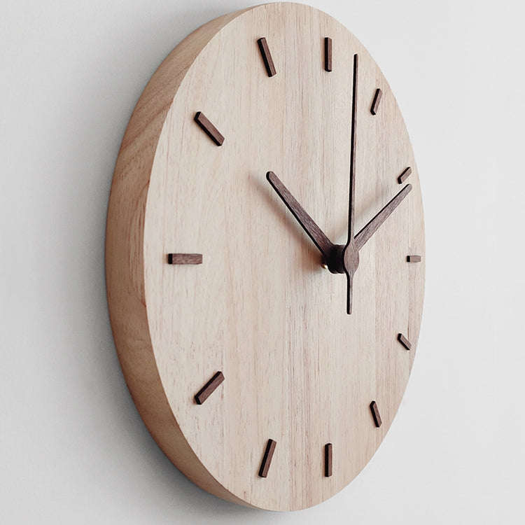 Solid Wooden Wall Clock Home Living Room Wall Clock Decorative Clock, Solid Wooden Wall Clock