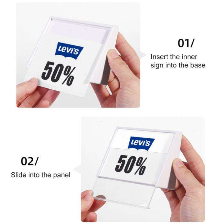 Acrylic Triangle Price Tag Student Desk Seat Board (White), 7.4x5.3cm (White), 7.4x10.5cm (White)...