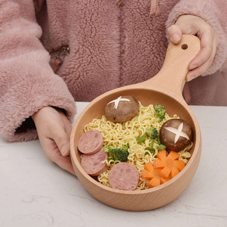 Instant Noodle Bowl Wooden Kimchi Bowl Fruit Salad Wooden Bowl With Handle, Small, Large