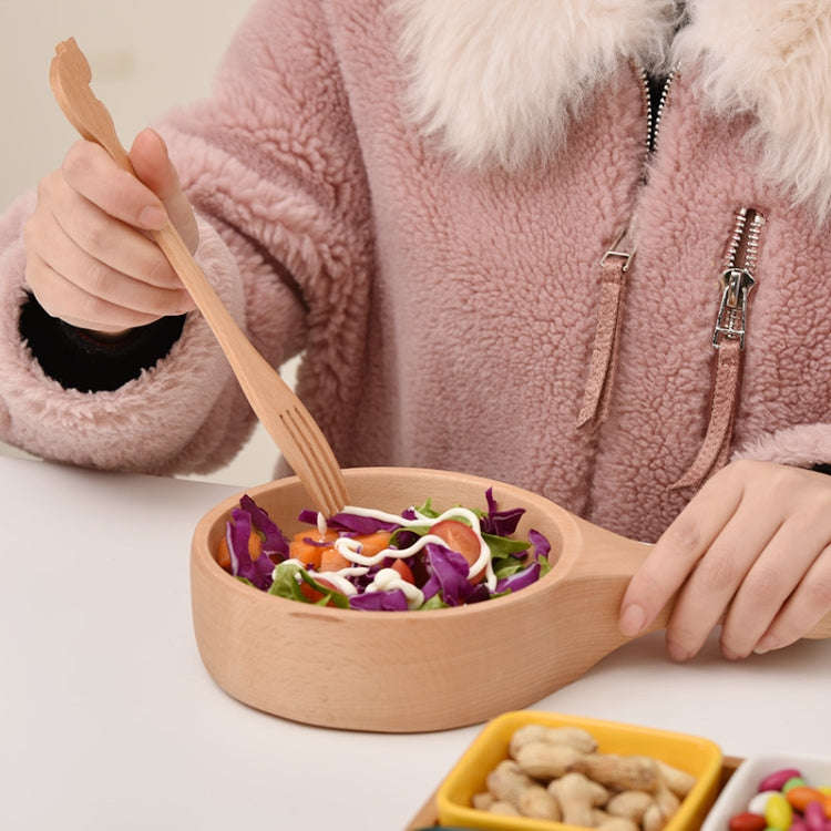 Instant Noodle Bowl Wooden Kimchi Bowl Fruit Salad Wooden Bowl With Handle, Small, Large