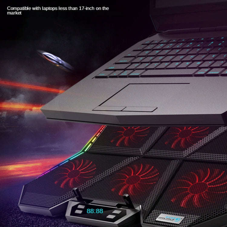 COOLCOLD RGB Notebook Radiator Six Fan Adjustable Laptop Cooling Base, 5V Speed  Colorful Version...