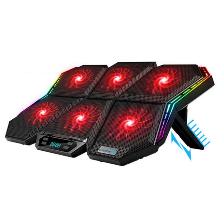 COOLCOLD RGB Notebook Radiator Six Fan Adjustable Laptop Cooling Base, 5V Speed  Colorful Version...
