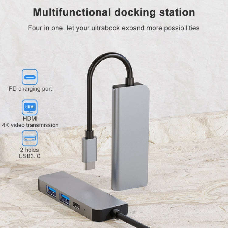 BYL-2011 4 In 1 USB-C / Type-C To 4K HDMI + USB 3.0 + USB 2.0 + PD USB-C / Type-C Charging Ports ...