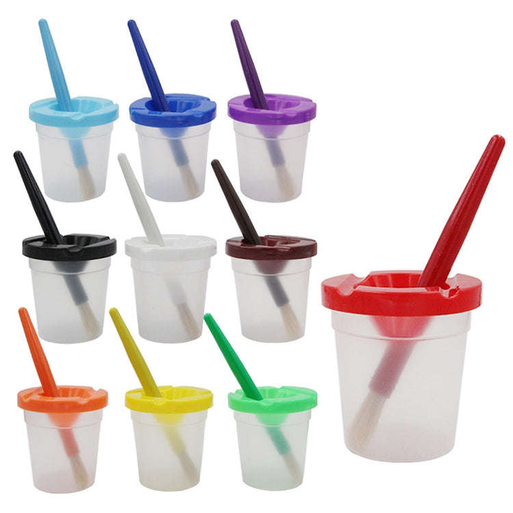 Children Plastic Pen Cup Bristles Graffiti Painting Brush Set, HB-10 + 10, HB-5 + 5 Light Colors,...