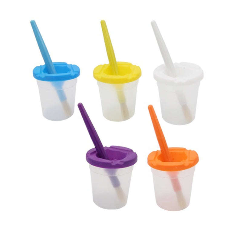 Children Plastic Pen Cup Bristles Graffiti Painting Brush Set, HB-10 + 10, HB-5 + 5 Light Colors,...