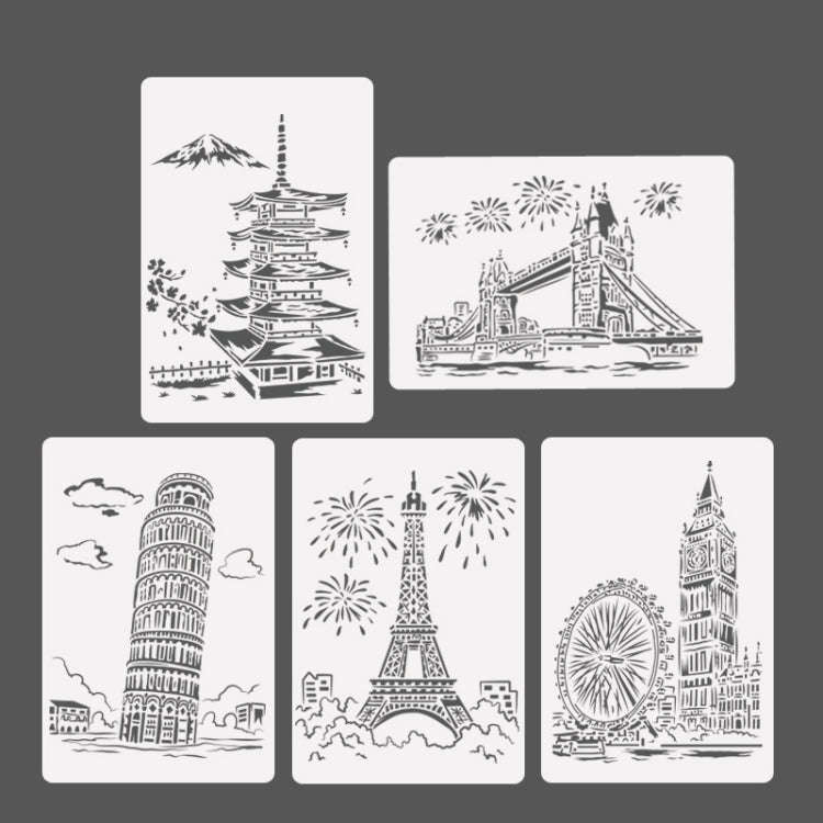 Painting Template Theme City A4 Label Template, Tower System (5pcs / Set), Sailing Line(5pcs / Se...
