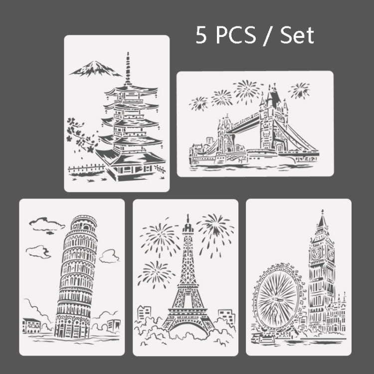 Painting Template Theme City A4 Label Template, Tower System (5pcs / Set), Sailing Line(5pcs / Se...