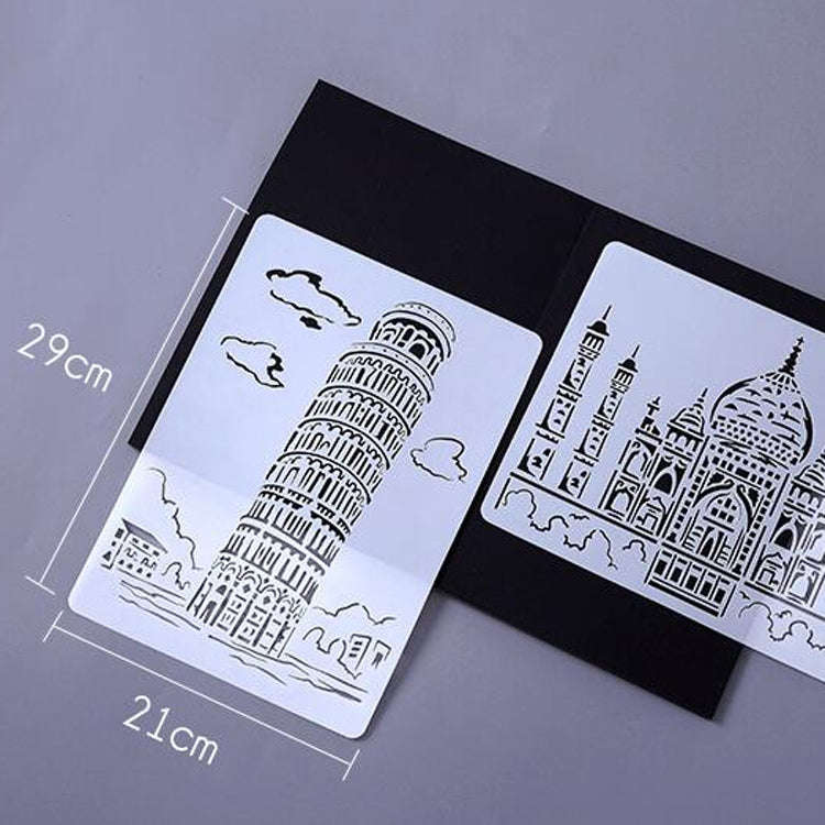Painting Template Theme City A4 Label Template, Tower System (5pcs / Set), Sailing Line(5pcs / Se...