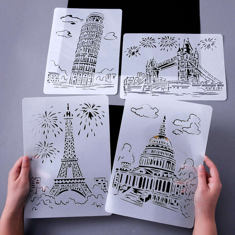 Painting Template Theme City A4 Label Template, Tower System (5pcs / Set), Sailing Line(5pcs / Se...