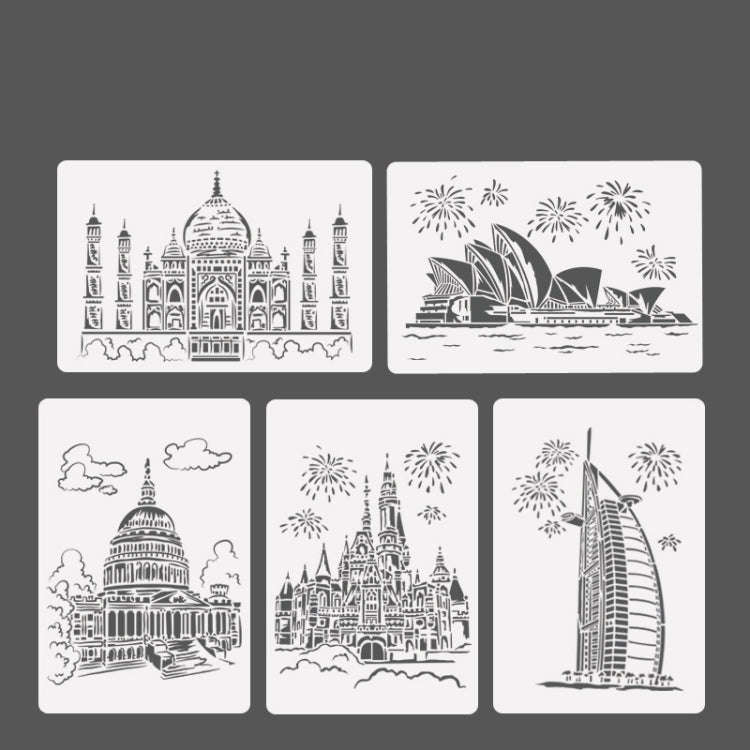 Painting Template Theme City A4 Label Template, Tower System (5pcs / Set), Sailing Line(5pcs / Se...