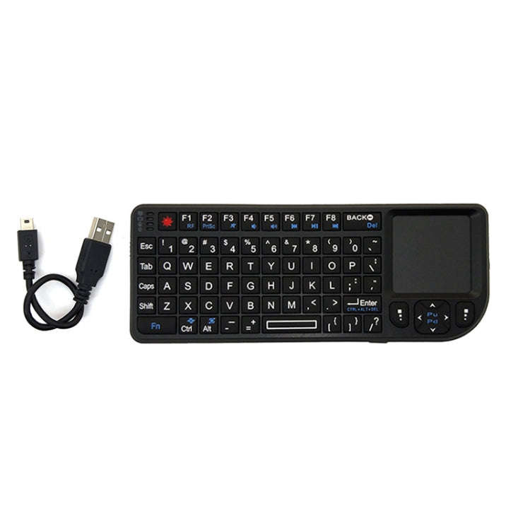 A8 Mini Wireless Mouse And Keyboard With Laser Touchpad Keyboard, English White Backlight, Englis...