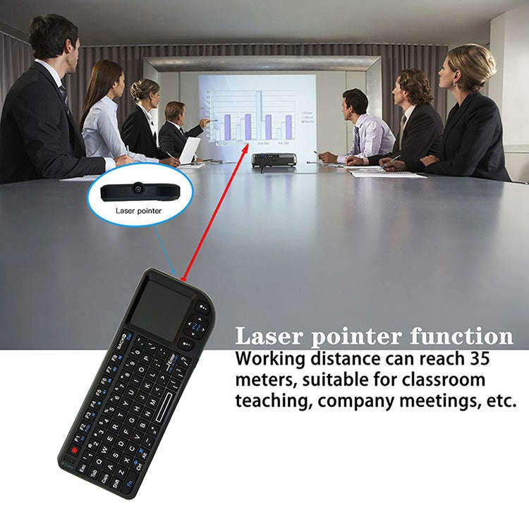 A8 Mini Wireless Mouse And Keyboard With Laser Touchpad Keyboard, English White Backlight, Englis...