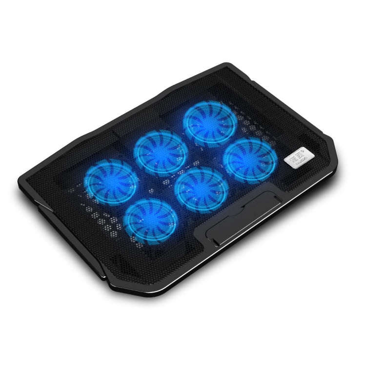 NUOXI H9 Notebook Radiator Computer Base Fan Bracket Pad, 6 Fans Black