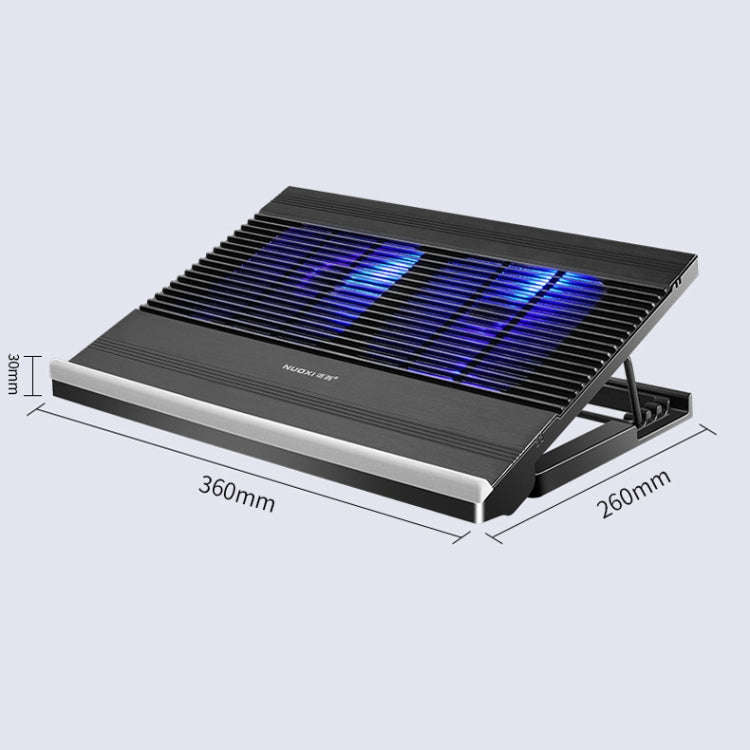 NUOXI T10 Laptop Radiator Multi-File Adjustment Aluminum Alloy Bracket, Black, Silver