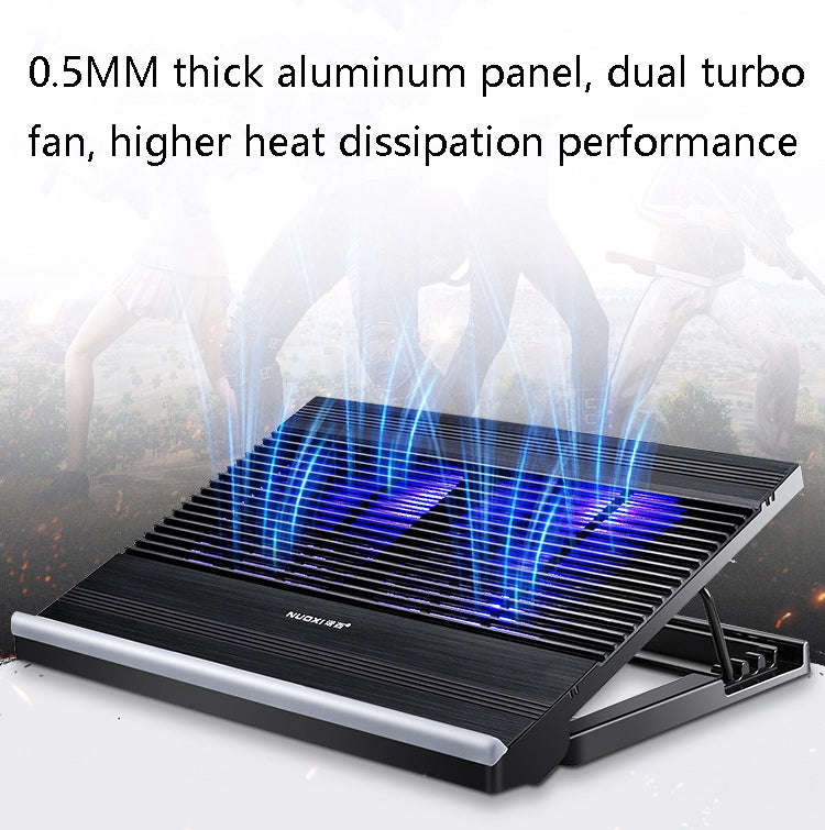 NUOXI T10 Laptop Radiator Multi-File Adjustment Aluminum Alloy Bracket, Black, Silver