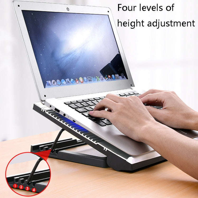NUOXI T10 Laptop Radiator Multi-File Adjustment Aluminum Alloy Bracket, Black, Silver