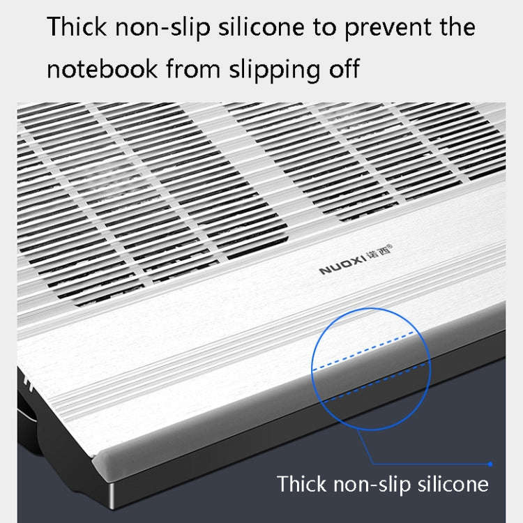 NUOXI T10 Laptop Radiator Multi-File Adjustment Aluminum Alloy Bracket, Black, Silver