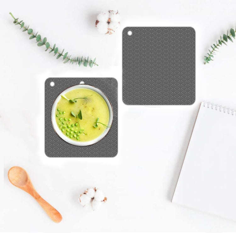Geometry Kitchen Silicone Pot Holder Heat Insulation Pad Round(Black), Square(Gray), Round(Gray),...