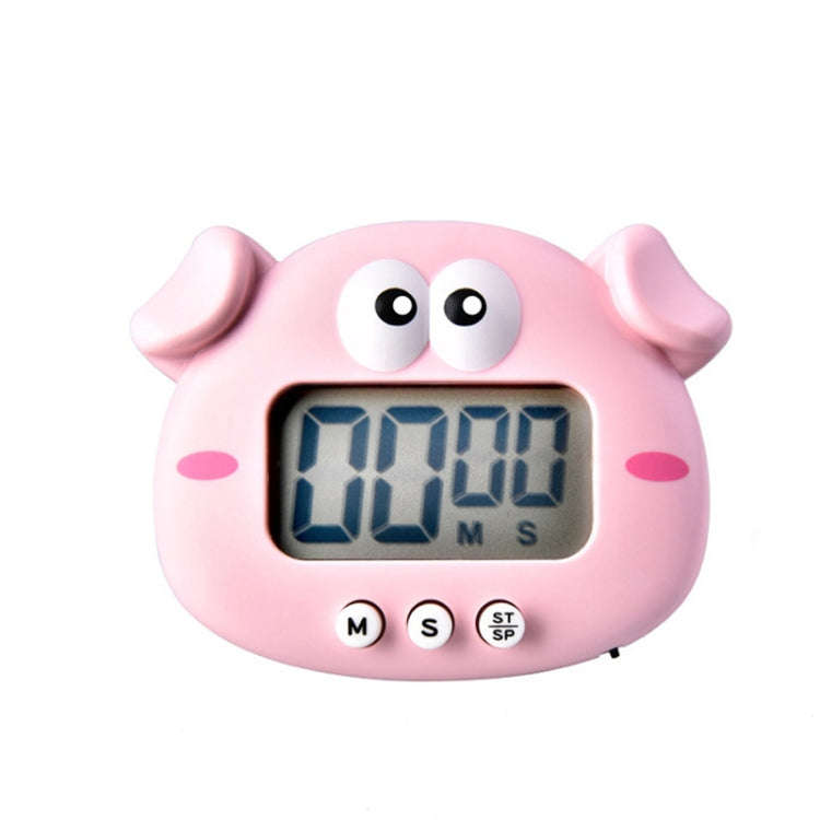 Kitchen Baking Cartoon Animal Electronic Timer Alarm Clock Student Learning Timer, Pink Pig, Yell...