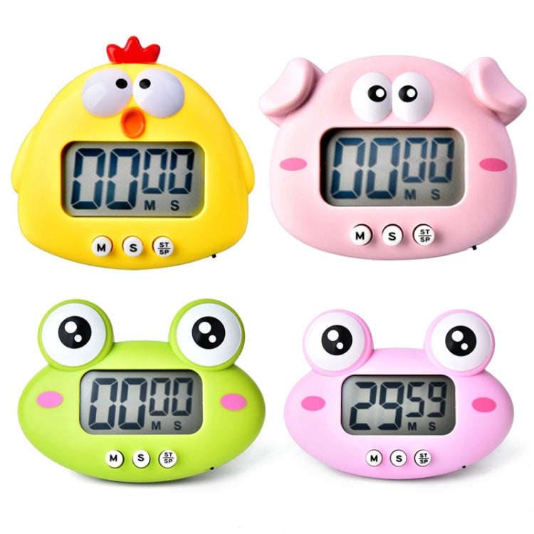 Kitchen Baking Cartoon Animal Electronic Timer Alarm Clock Student Learning Timer, Pink Pig, Yell...