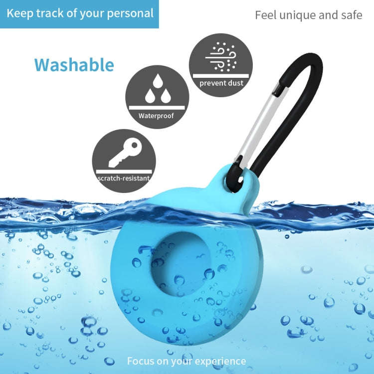 4pcs Round Shape Shockproof Anti-scratch Silicone Protective Case with Carabiner for Airtag 2nd G...