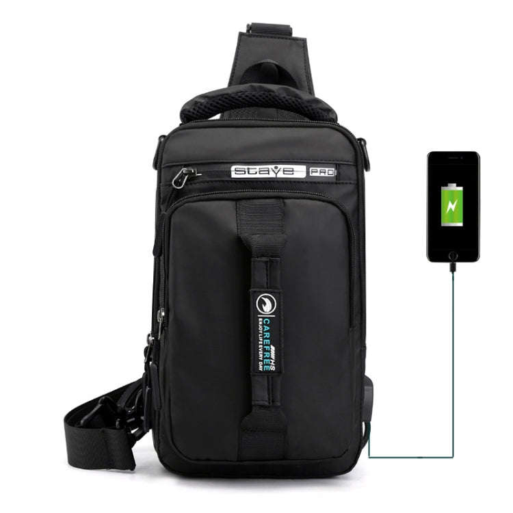 HaoShuai 1100-1 Men Chest Bag Multifunctional Single / Double Shoulder Backpack with External USB...