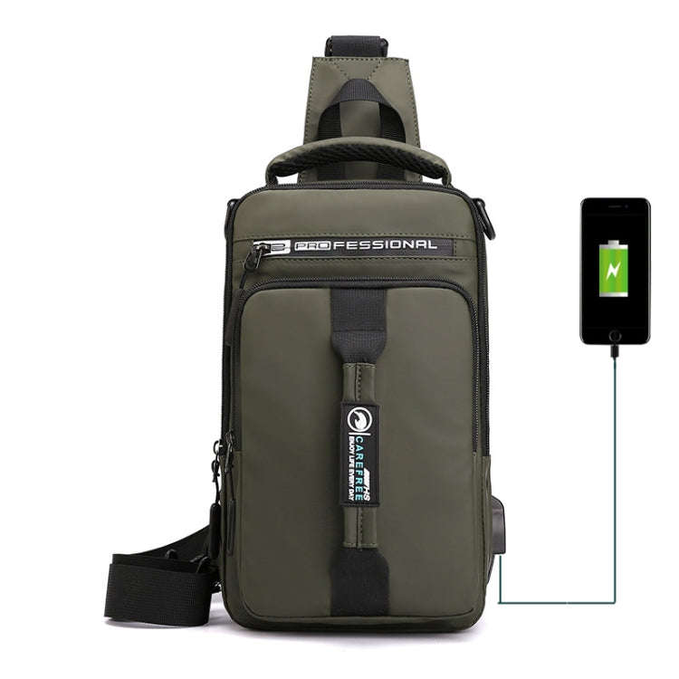 HaoShuai 1100-1 Men Chest Bag Multifunctional Single / Double Shoulder Backpack with External USB...