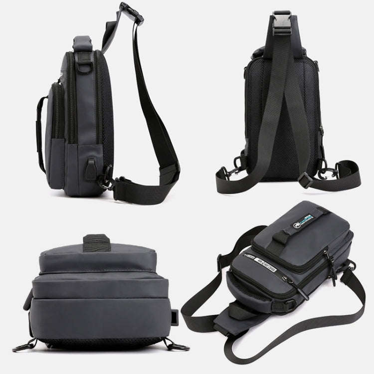 HaoShuai 1100-1 Men Chest Bag Multifunctional Single / Double Shoulder Backpack with External USB...