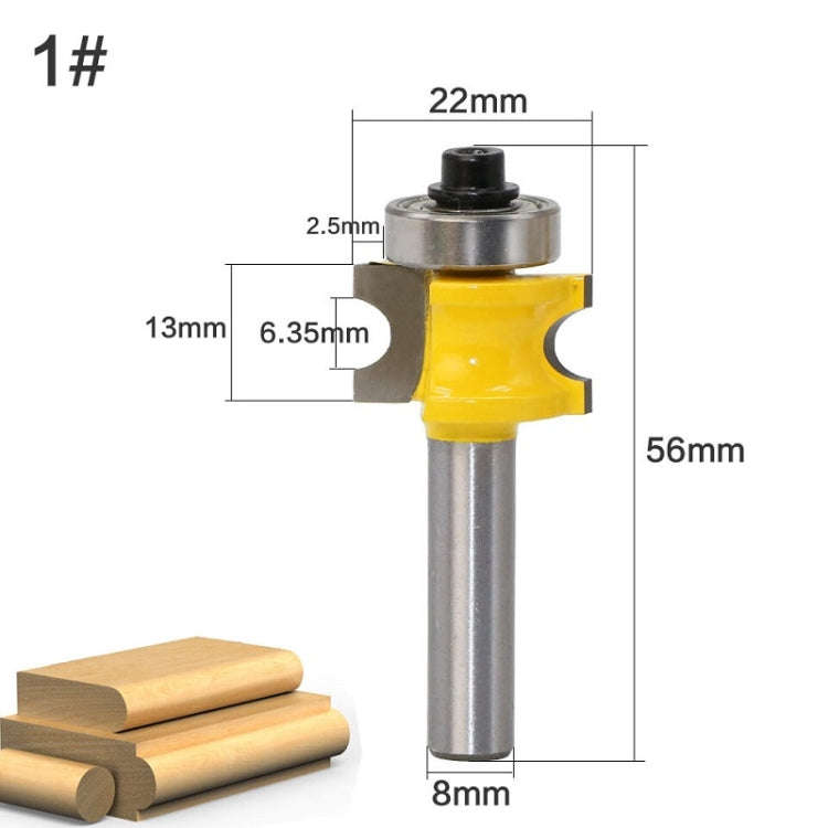 8-Shank Bearing Positive Semicircular Cutter Engraving Machine Woodworking Cutter, No. 1, No. 2, ...