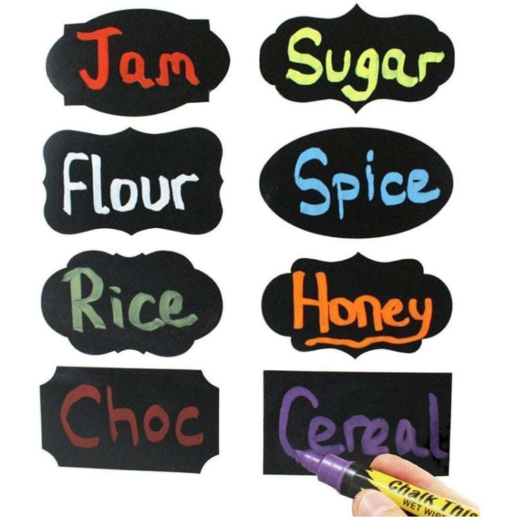 50 Sets Erasable Waterproof Removable Bottle Can PVC Blackboard Sticker, 2PCS/Set 190x225mm, 8PCS...