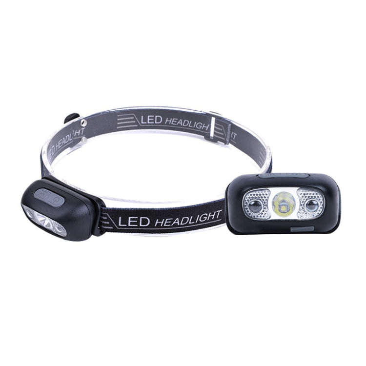 Smart Sensor Outdoor USB Headlight LED Portable Strong Light Night Running Headlight, Black 3W 10...