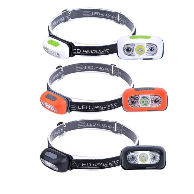Smart Sensor Outdoor USB Headlight LED Portable Strong Light Night Running Headlight, Black 3W 10...