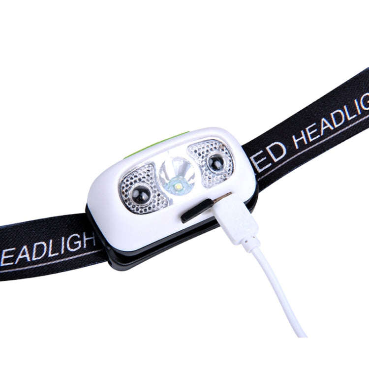 Smart Sensor Outdoor USB Headlight LED Portable Strong Light Night Running Headlight, Black 3W 10...