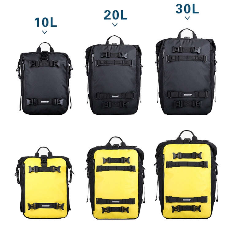 Rhinowalk Multi-Function Motorcycle Rear Seat Bag Combination Rear Shelf Pannier, Black 10L, Yell...