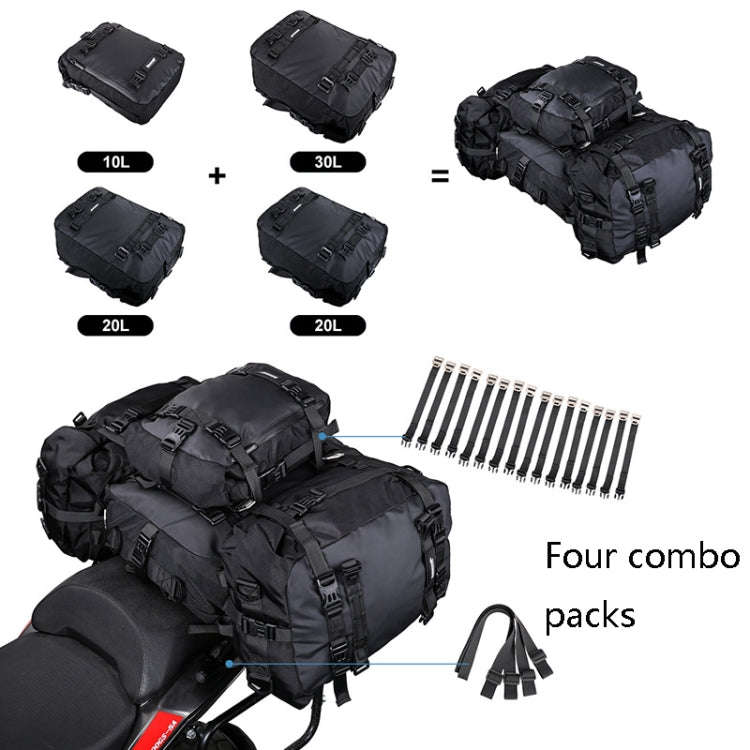 Rhinowalk Multi-Function Motorcycle Rear Seat Bag Combination Rear Shelf Pannier, Black 10L, Yell...