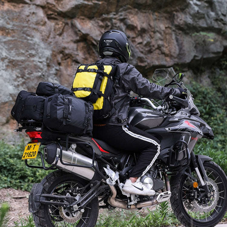 Rhinowalk Multi-Function Motorcycle Rear Seat Bag Combination Rear Shelf Pannier, Black 10L, Yell...