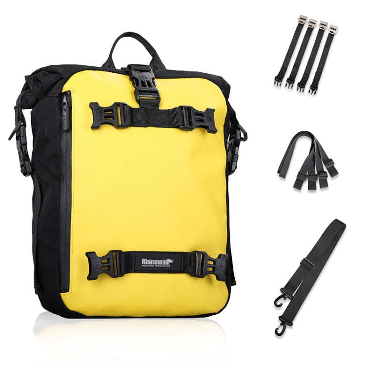 Rhinowalk Multi-Function Motorcycle Rear Seat Bag Combination Rear Shelf Pannier, Black 10L, Yell...