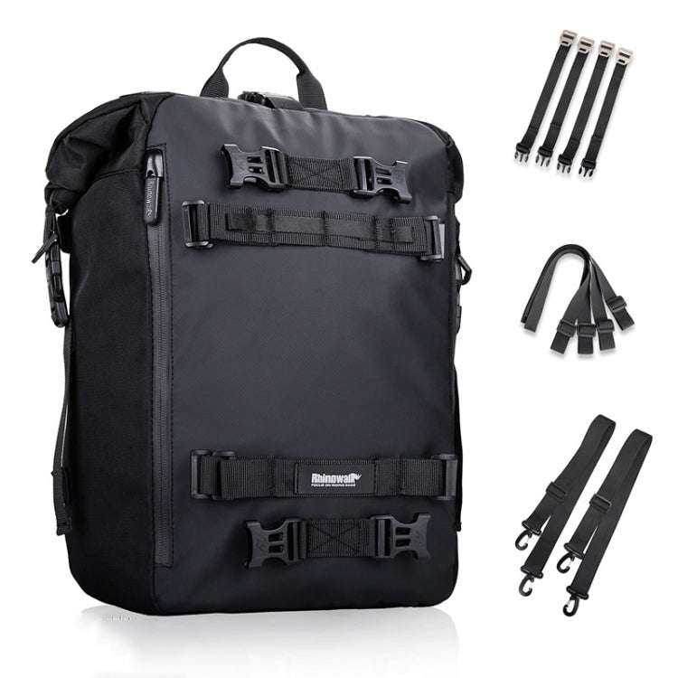 Rhinowalk Multi-Function Motorcycle Rear Seat Bag Combination Rear Shelf Pannier, Black 10L, Yell...