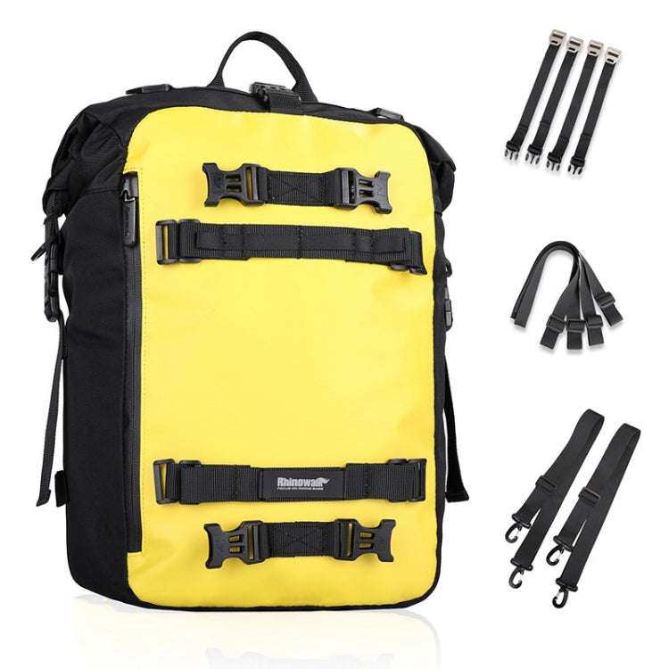Rhinowalk Multi-Function Motorcycle Rear Seat Bag Combination Rear Shelf Pannier, Black 10L, Yell...