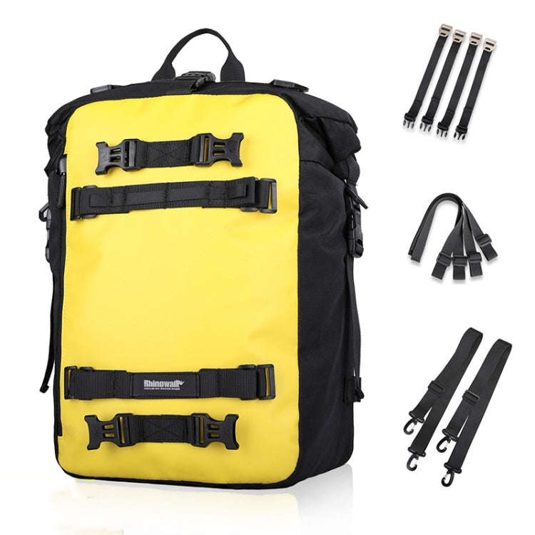 Rhinowalk Multi-Function Motorcycle Rear Seat Bag Combination Rear Shelf Pannier, Black 10L, Yell...