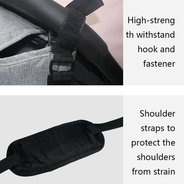 Stroller Storage Hanging Bag Multifunctional Large Capacity Stroller Bag, Linen Gray, Linen Black...