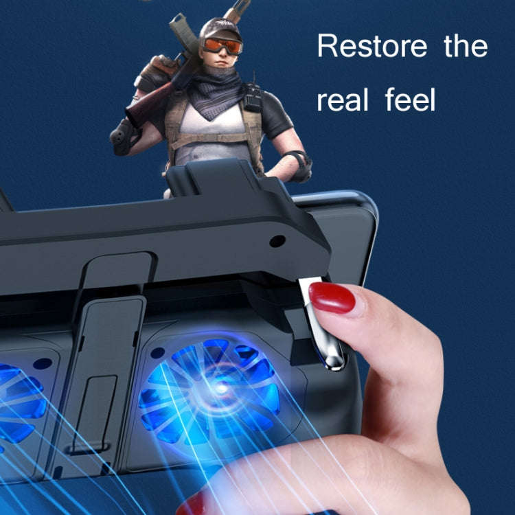 H10 4 in 1 Dual Fan Cooling Gamepad Game  Auxiliary Button Grip with Stand & Power Bank Function,...